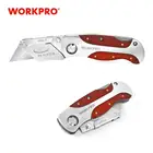 Складной нож WORKPRO, многофункциональный резец с деревянной ручкой