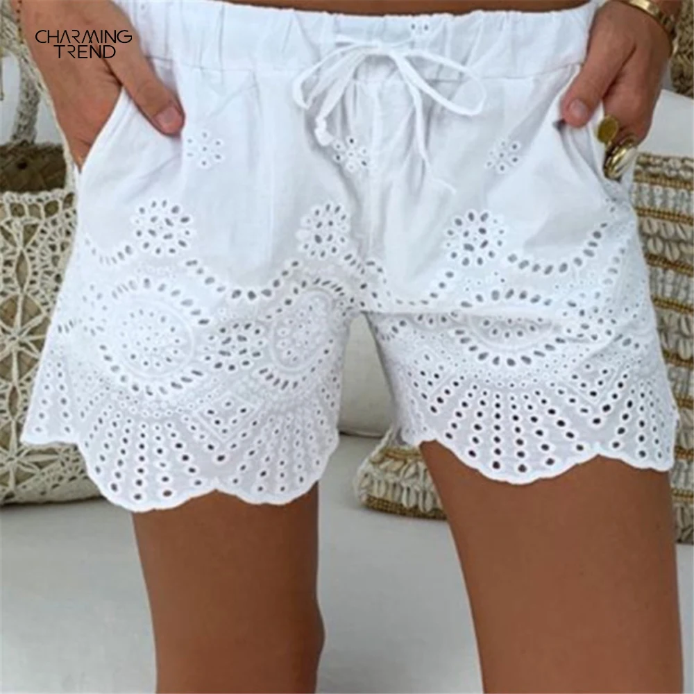 

FAKUNTN Sexy Pants Fashion Women Lace Plus Size Rope Shorts 2021Summer Women Shorts Lace Shorts Women Short Pants Sweet Cute