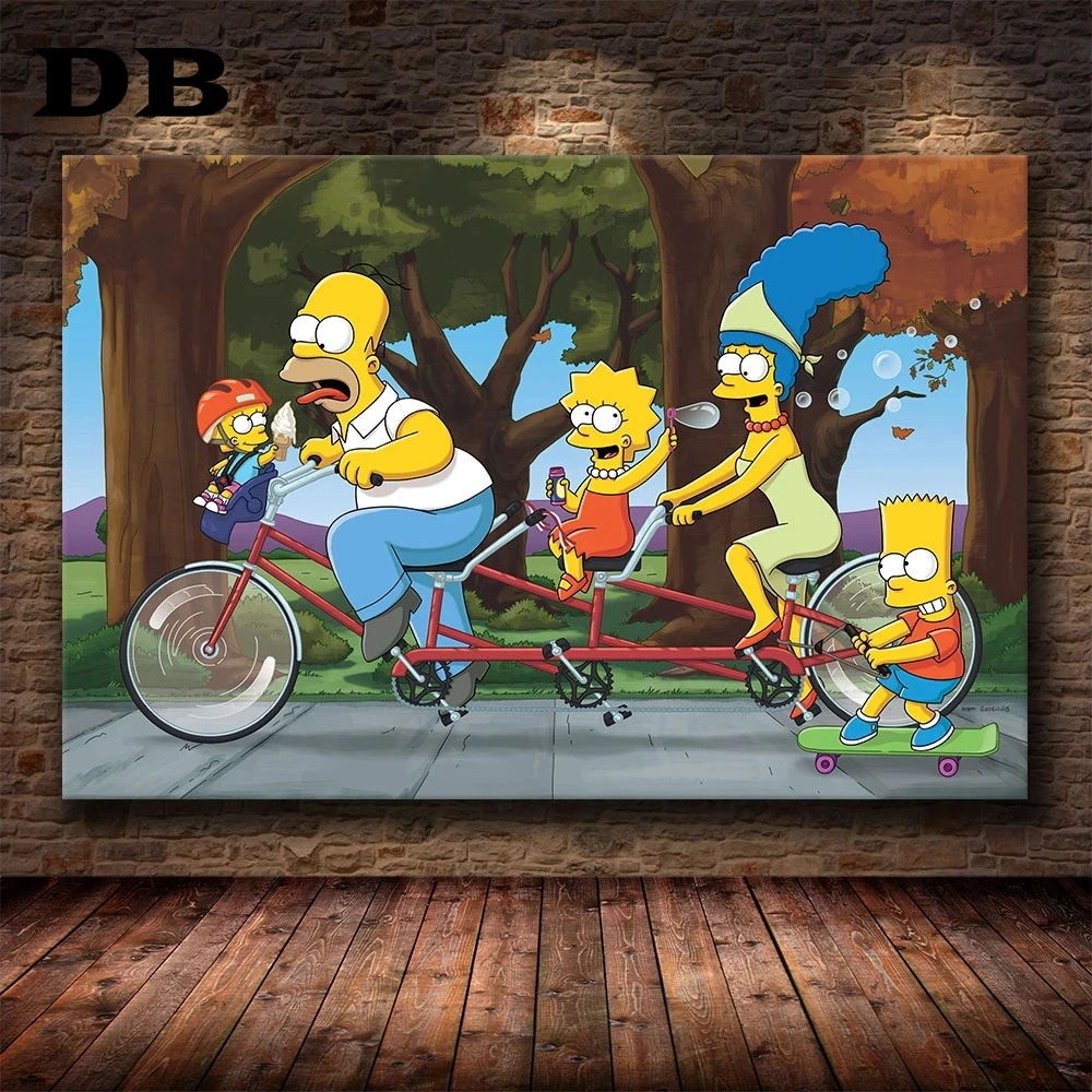 

Modular Canvas Simpson's Family HD Print Picture Wall Art American Cartoon Character Painting Home Decor Poster Living Room