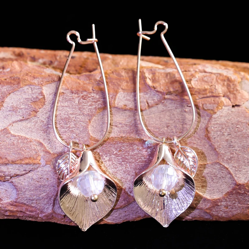 Flower Fresh Earrings Vintage Long Stick Lily of the Valley Leaf Drop for Women Cluster Dangle O3D233 | Украшения и аксессуары
