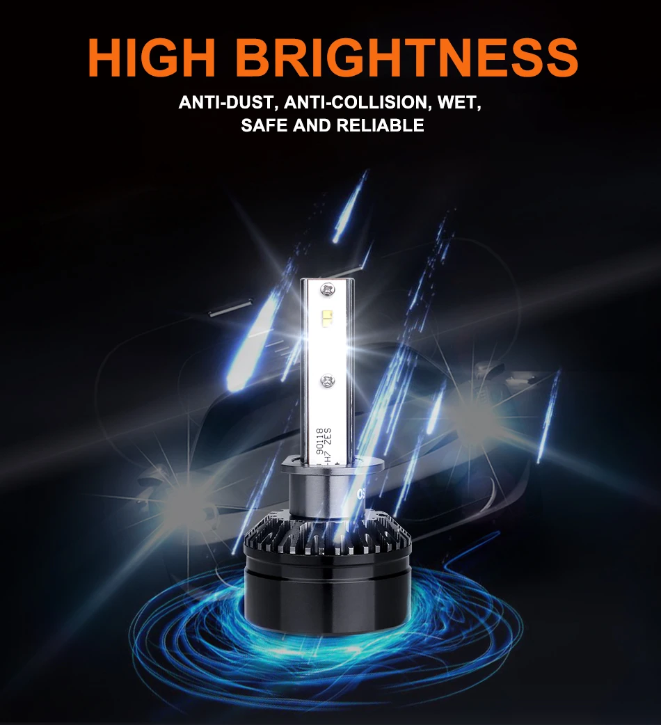 Osram H7 светодиодный турбо фары автомобиля H1 светодиодный противотуманный свет лампы H7 ближнего света дальнего света 12 в 19 Вт Интегрированные чипы замена