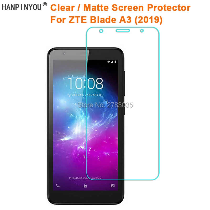 

For ZTE Blade A3 (2019) 5.0" Clear Glossy /Anti-Glare Matte Screen Protector Protective Film Guard (Not Tempered Glass)