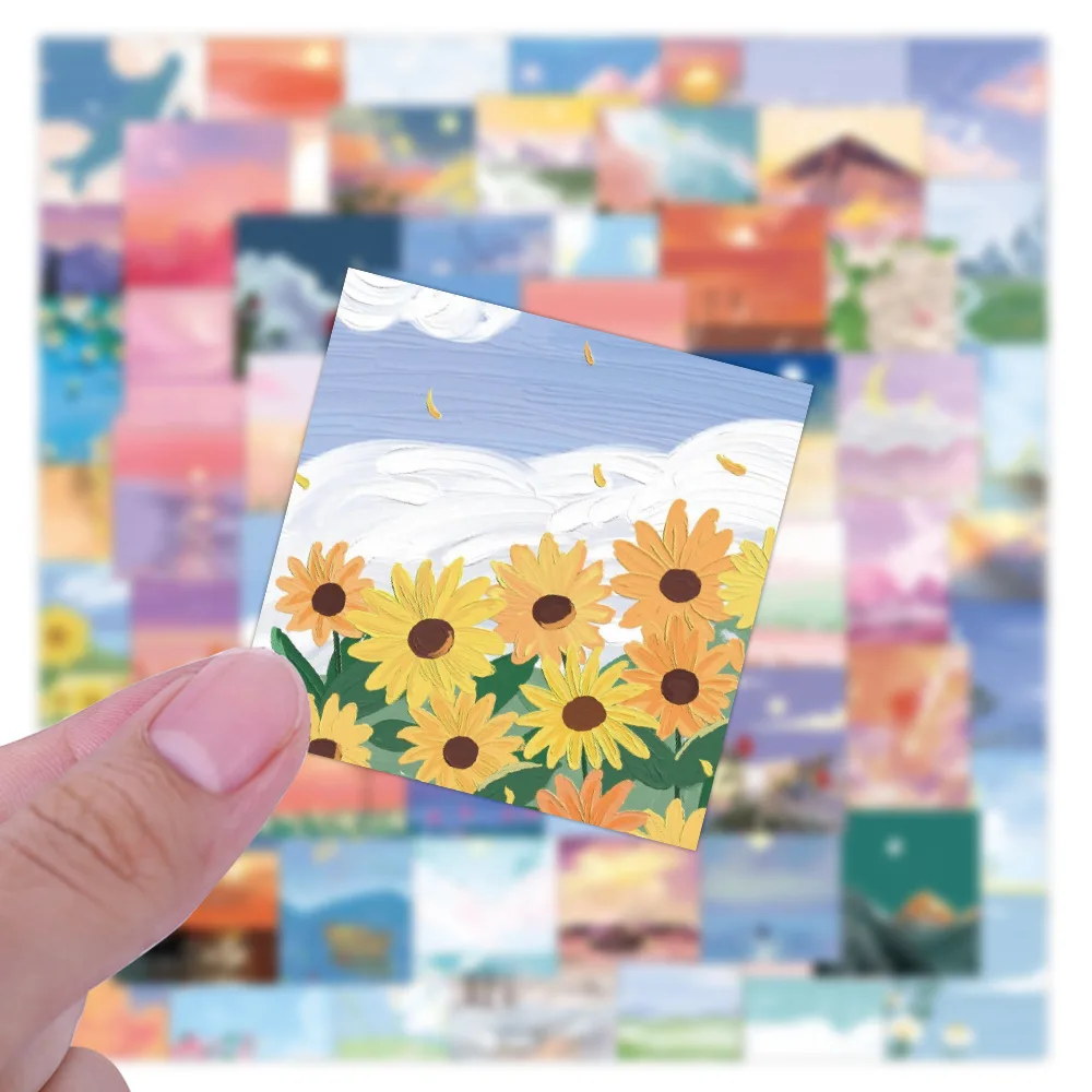 103060pcs ins style pink landscape graffiti stickers aesthetic sunshine decals luggage laptop skateboard phone sticker toys free global shipping