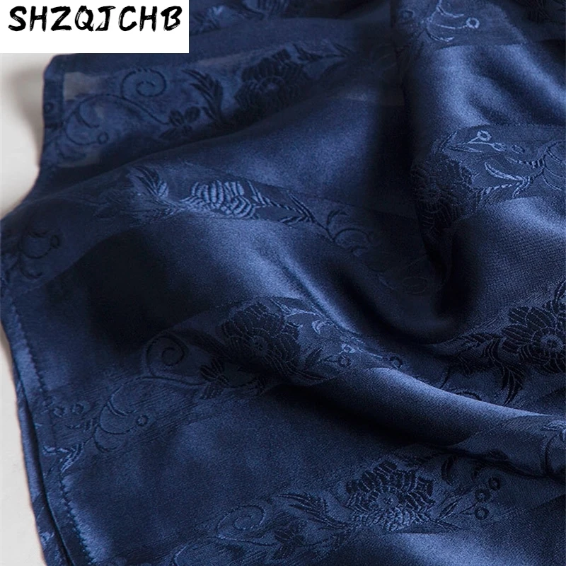 

JCHB 2021 Retro Summer Real Silk Dress Women High Quality Spring Long Sleeve Elegant Dresses for Women Vestido De Mujer J6599