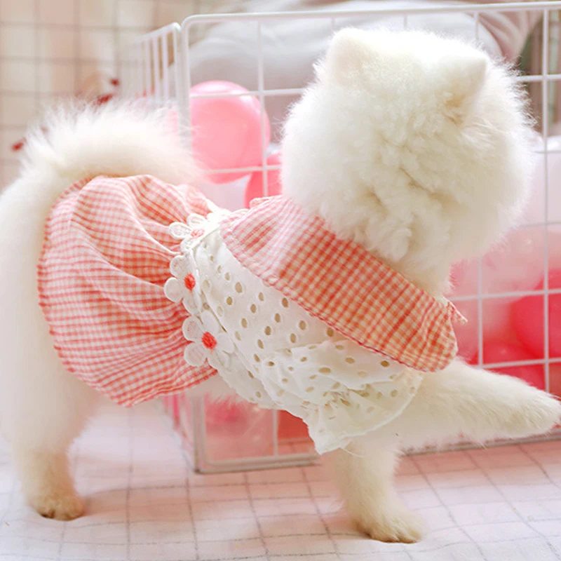 

Dog Bubble Skirt Cat Dress Thin Summer Pet Clothes Teddy Pomeranian Yorkshire Chihuahua Corgi Bulldog Poodle Dog Dresses Pink XS