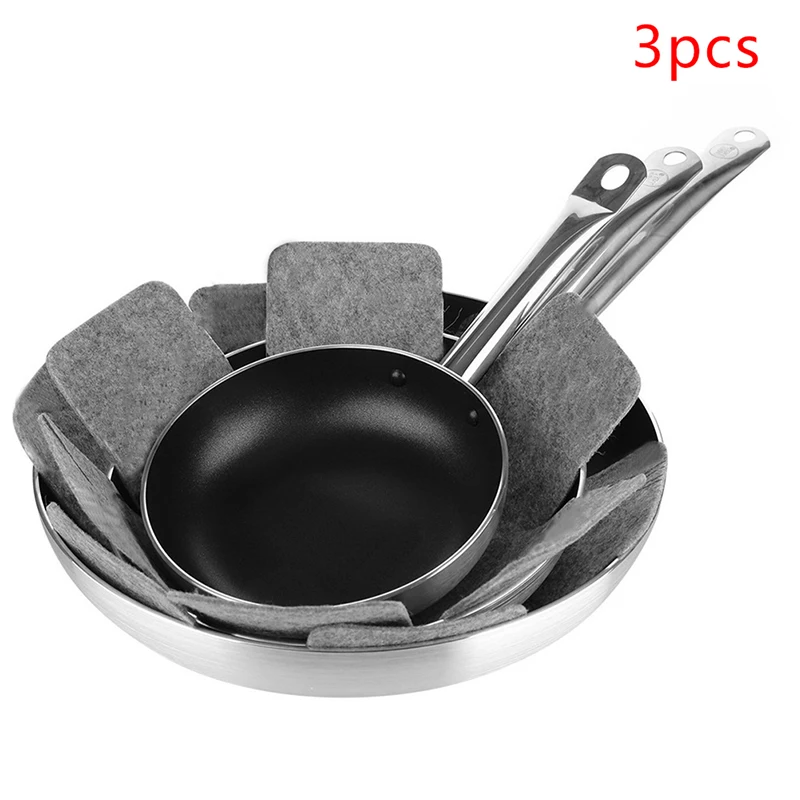 Разделители для кастрюль и сковородок 3 шт./лот с серым принтом премиум-класса