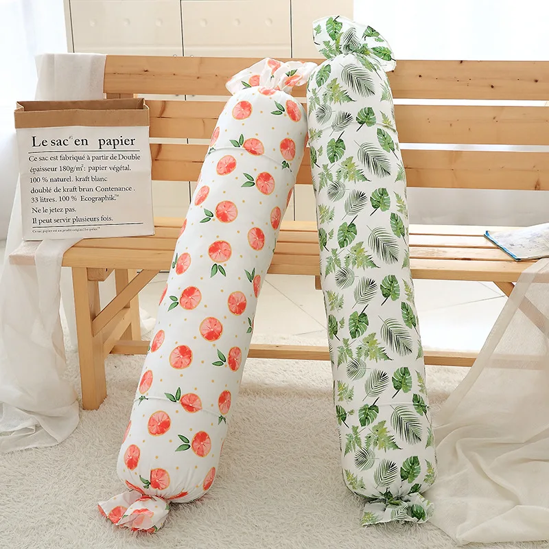 130 см длинная карамельная Подушка четыре узора грейпфрут/зеленое растение лиса