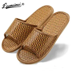 Летние домашние тапочки из ротанга; Домашняя обувь; Тапочки льняные; Нескользящие; Богемные Вьетнамки; Женские и мужские сандалии