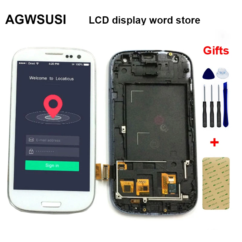 ЖК-дисплей для samsung Galaxy S III S3 i9300 GT-I9300 S3 Neo i9300 GT-i9300i ЖК-дисплей+ сенсорный экран в сборе+ рамка
