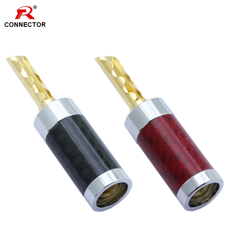 4 пары штекеров типа банан с инкрустацией из углеродного волокна позолоченные Hi Fi