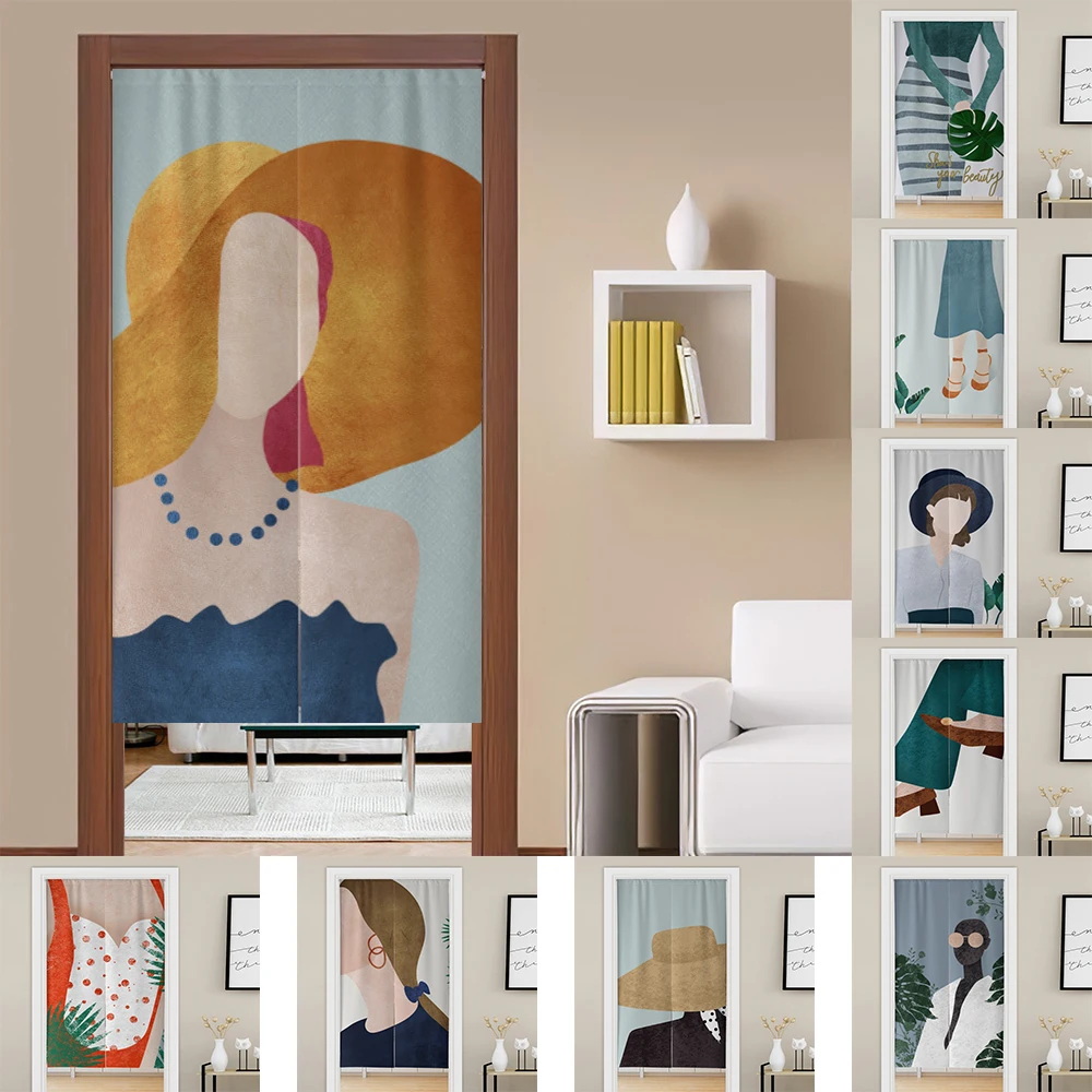 

Nordic Kitchen Short Curtain Bathroom Fitting Room Cafe Decorative Door Curtain Noren Home Entrance Partition Doorway Curtain