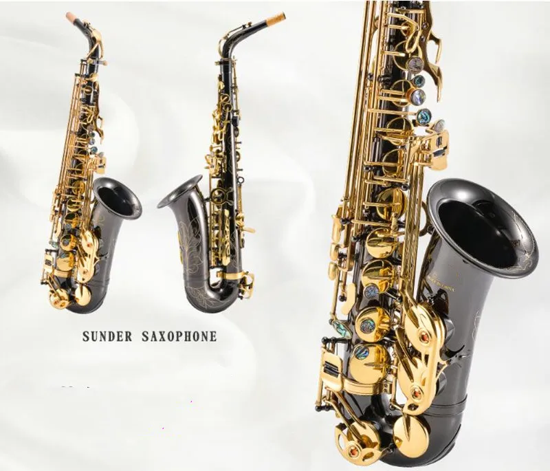 

Brand New A-992 Alto Saxophone Black Gold Key Professional Sax With Mouthpiece Case and Accessories Shipping