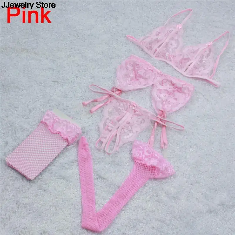 Кружевной Цветочный Топ сексуальный полый бюстгальтер + подвязка с цветами пояс