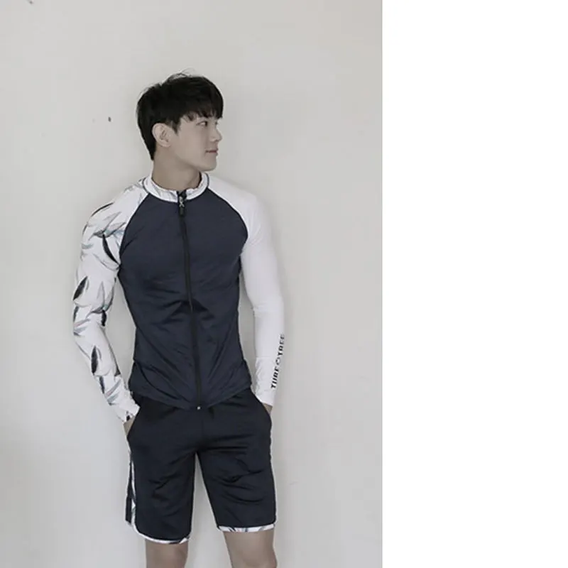 Мужской и женский набор Рашгард костюм для плавания с защитой от солнца молнией