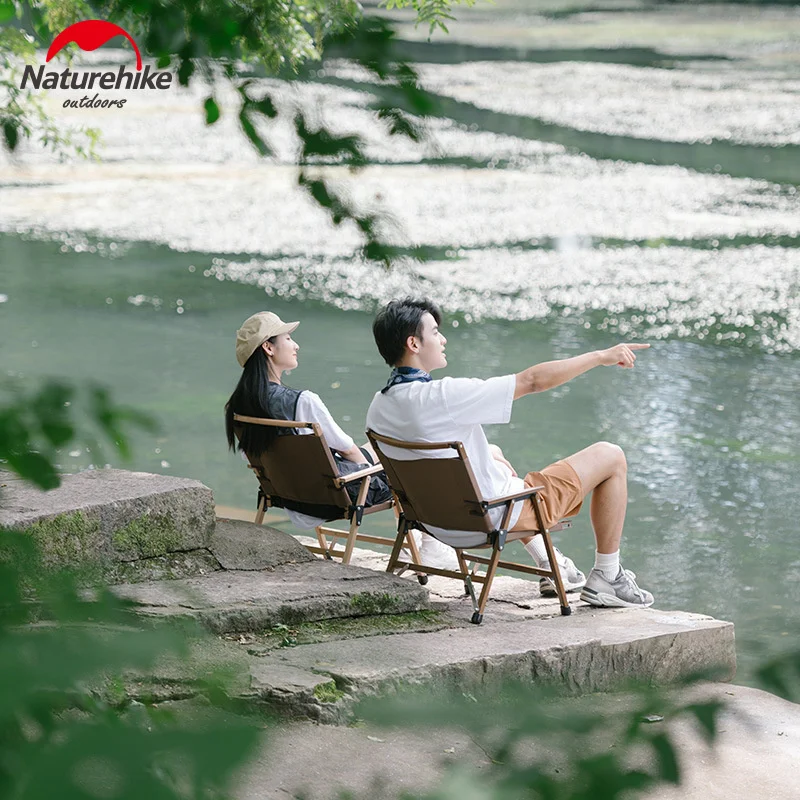 Складной стул Naturehike из массива дерева портативный съемный для отдыха на открытом