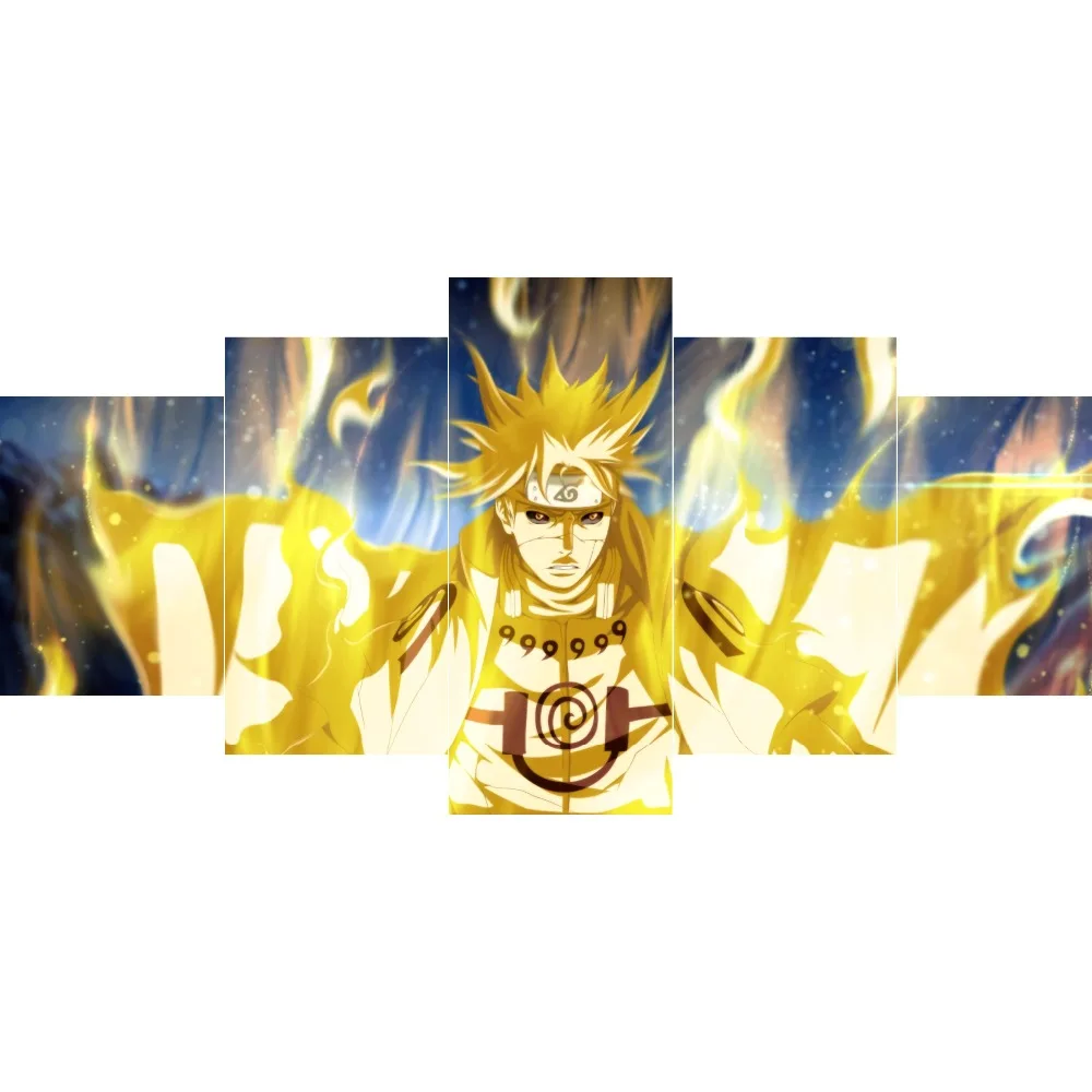 

Canvas Wall Painter's Home Decoration Poster 5 Boards Living Room Anime Artwork Characters HD Print Framework Decor Modular