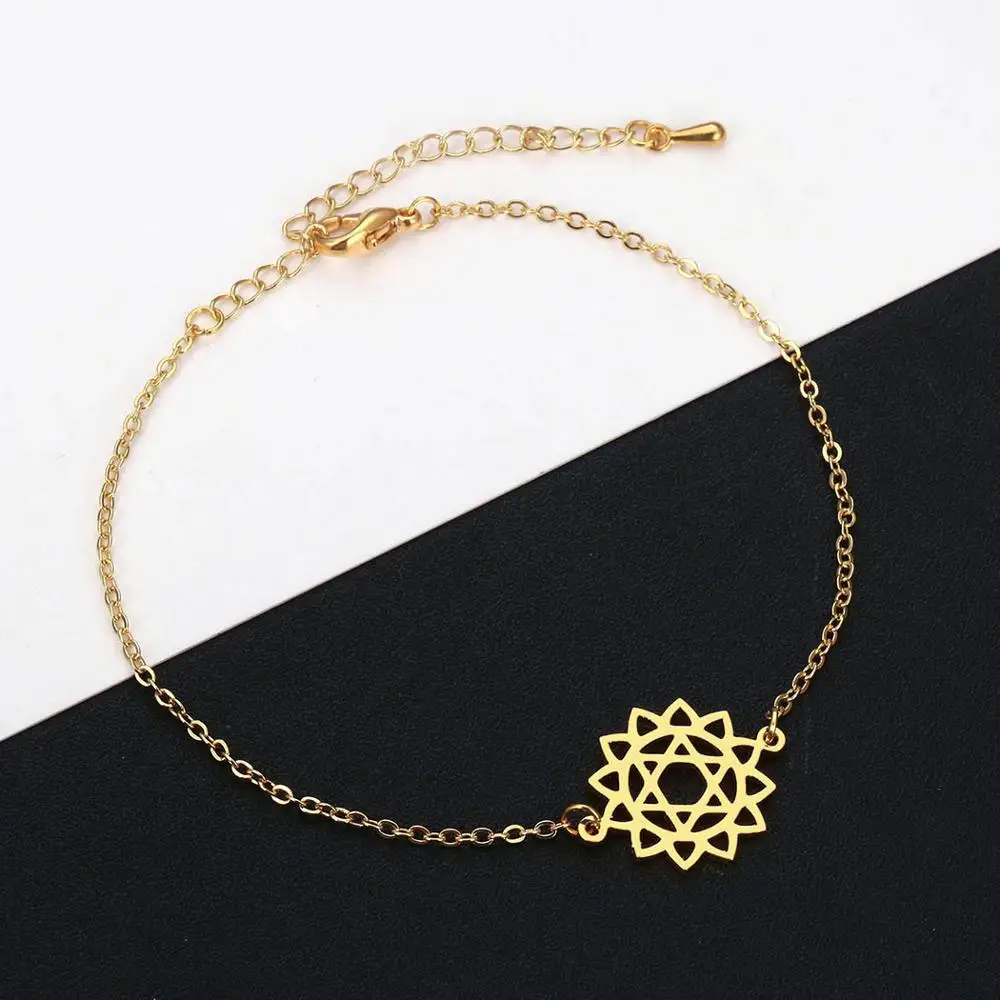 Чандлер чакра браслет с цветком лотоса Йога Медитация Исцеление мусульманский