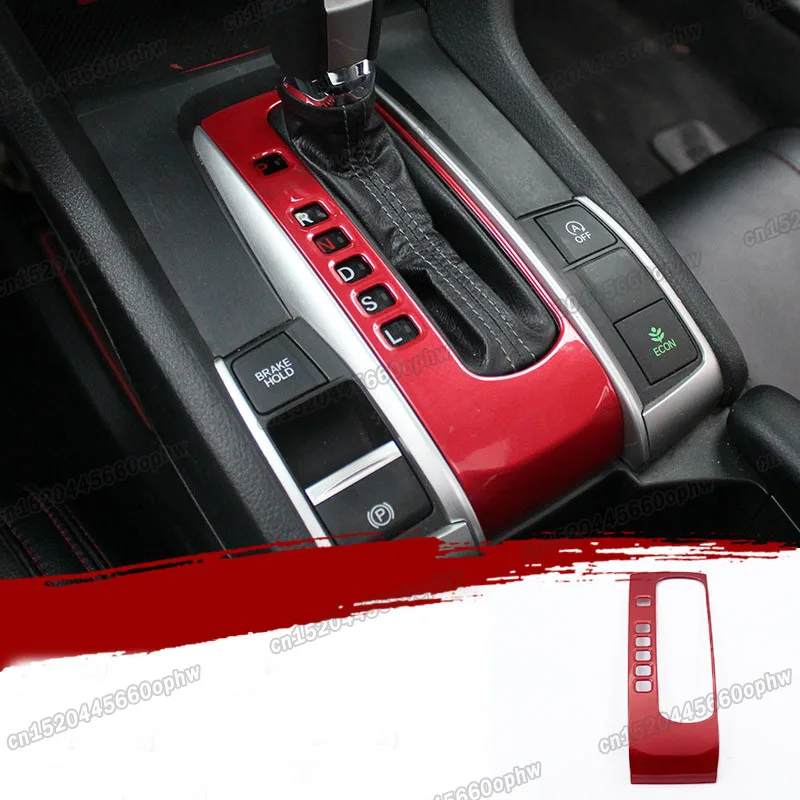 carbon fiber Car Gear shift Panel Chrome Trim for Honda Civic 2016 2017 2018 10th Interior type r Auto Styling 2019 2020 2021 | Автомобили