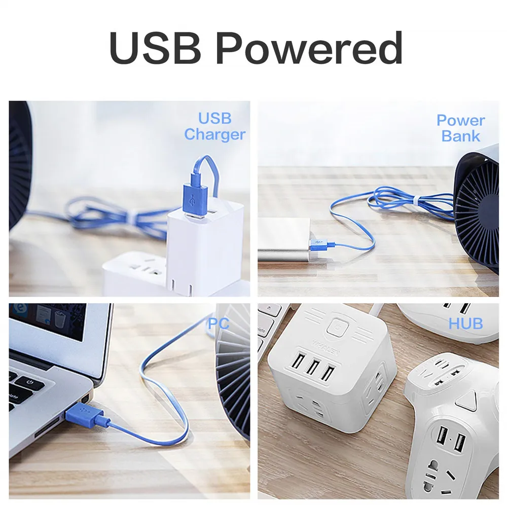 

Mini Cooling Fan charging 360 Portable USB Desktop Fan 3 Speed Summer Cooling Fan for Office Car Home Travel Holiday Beach