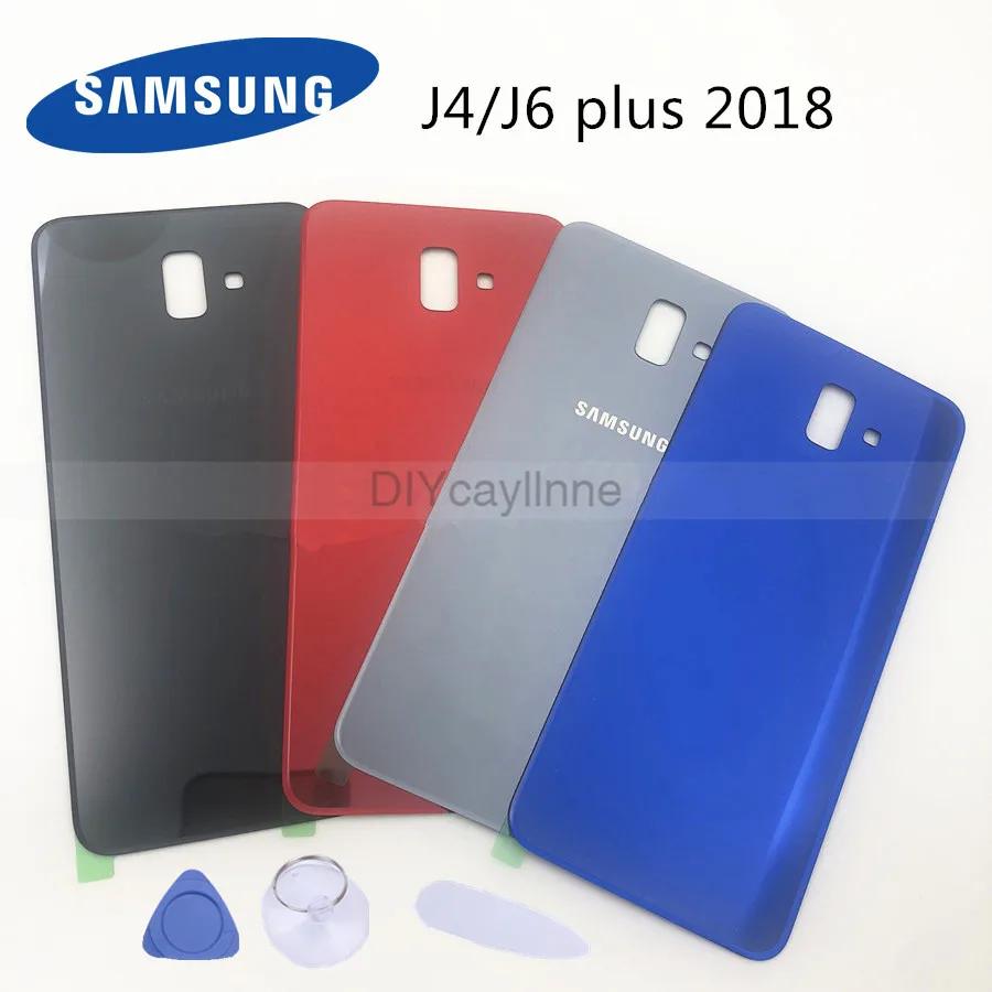 Стекло на дверцу аккумулятора для Samsung Galaxy J4 J6 Plus 2018 задняя крышка + сменная