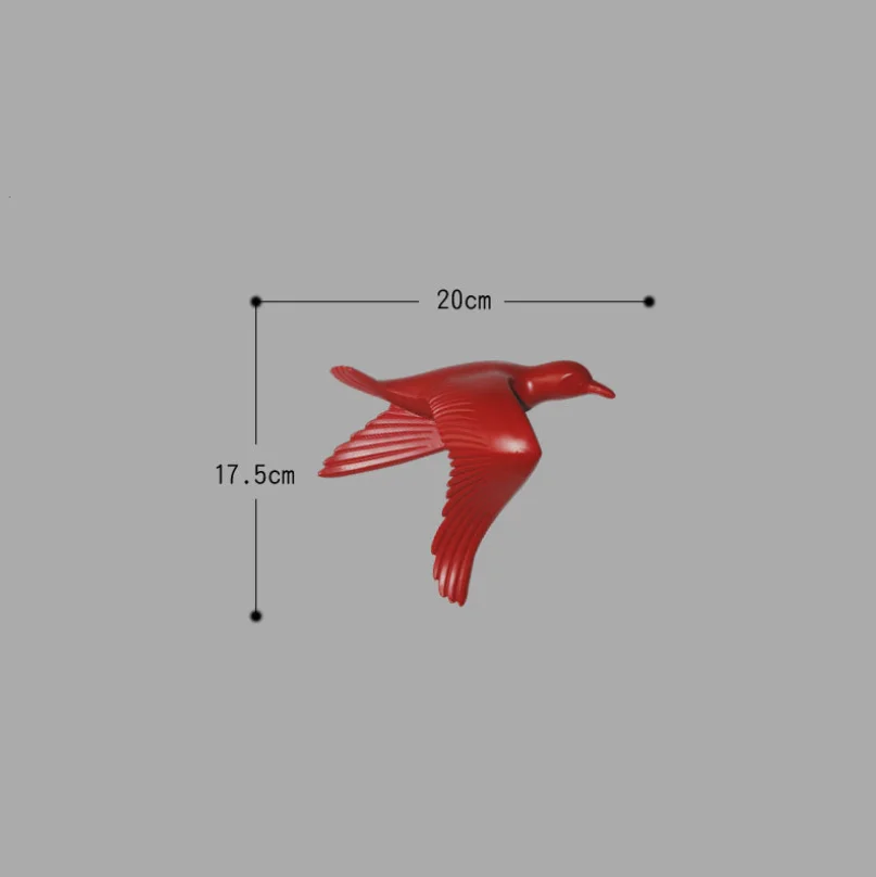 Red B Европейский Креативный резиновый Настенный 3D орнамент в виде чайки, птицы, Настенная Наклейка для гостиной, телевизора, фоновое украшение, подвеска в виде животного - Цвет: Red B