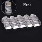 Прозрачный сетевой модульный разъем RJ45 CAT5 CAT5e, штекер 8P8C Rj45, клеммы для кабеля Ethernet, штекер для компьютеров, 50 шт.