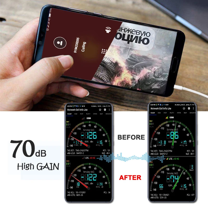 Усилитель сотового сигнала GSM 900 Репитер 4G LTE DCS 1800 усилитель 70 дБ ЖК дисплей Didplay