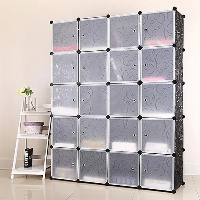 

5-layer 20-door DIY Storage Shelf Plastic Cabinet Modern Simple Portable Storage Furniture Cloth Storage Wardrobe Closet HWC