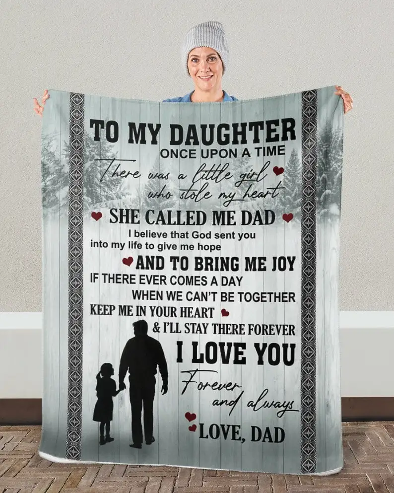 

Throw Blanket - to my daughter blanket Fleece Throw Blanket,Super Soft Ultra-Soft Micro Fleece Blanket for Bedroom SOFE Couch