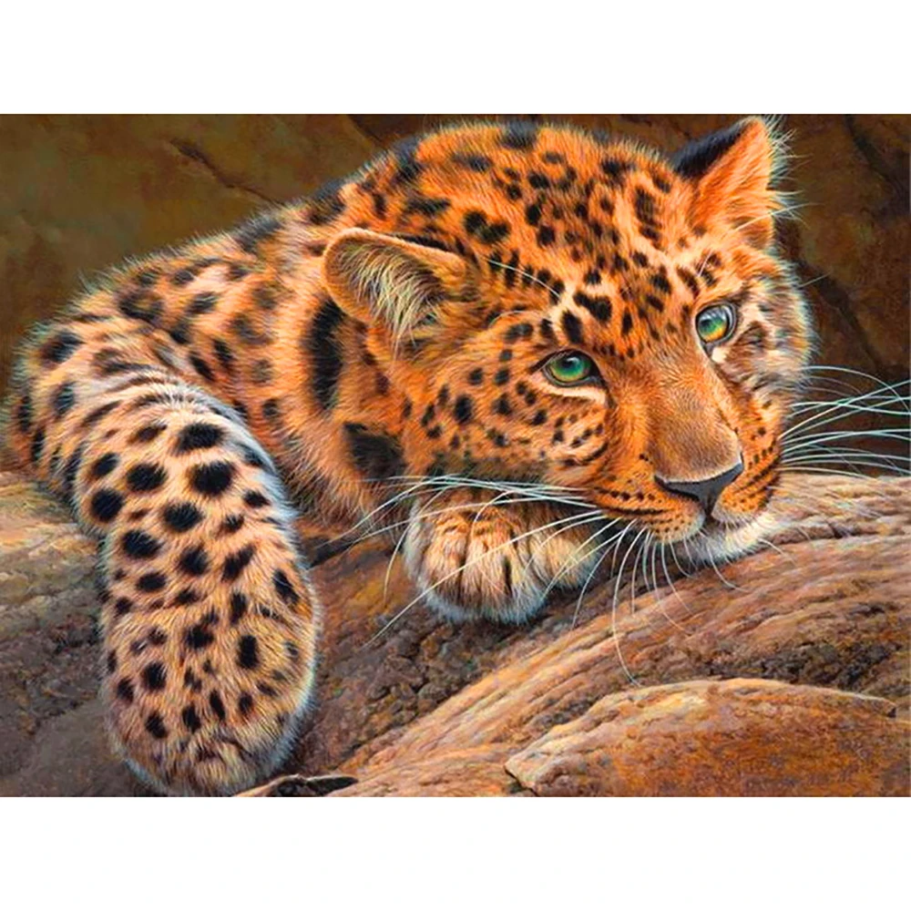 

DIY 5D full diamond painting cross stitch "leopard" diamond embroidery sewing pattern rhinestone bag