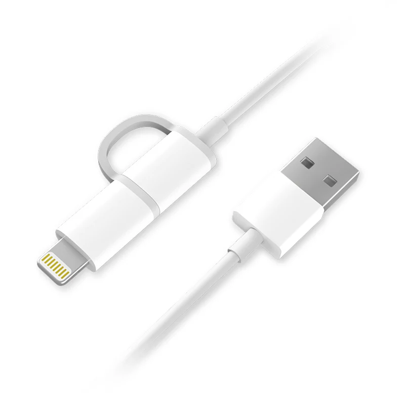 Кабель ZMI AL801 для Iphone Android Lightning Micro кабель c MFI 2в1 100см MicroUSB с адаптером lightning доставка из России|Кабели