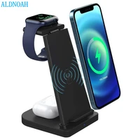 3 in 1 15w fast qi wireless charger dock station for airpods pro iwatch 7 6 5 4 3 charging stand for iphone 13 12 11 xs xr x 8