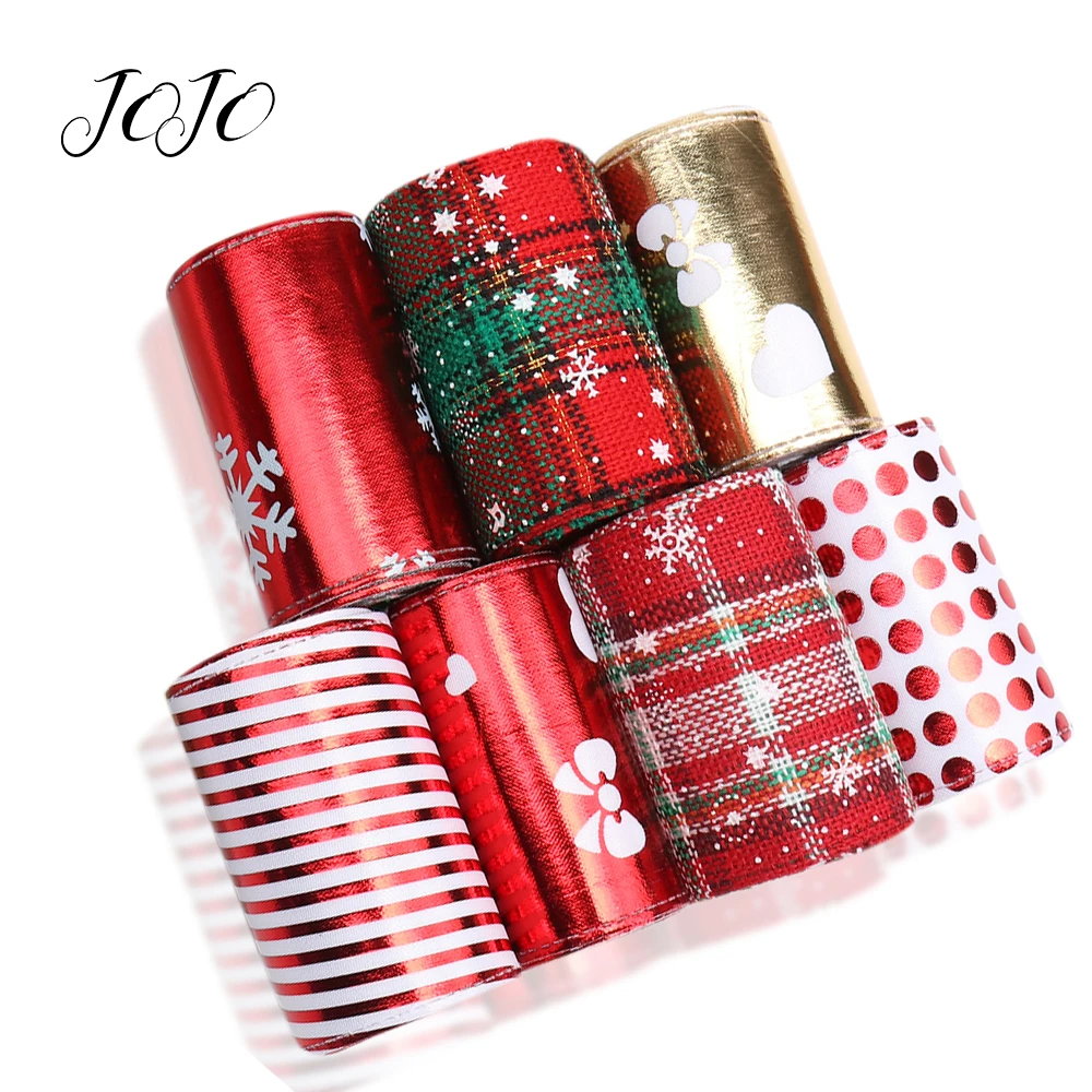 

JOJO BOWS 75mm 2y Christmas Composite Ribbon For Craft DIY Hair Bows Holiday Decoration Gift Wrapping Apparel Sewing Materials