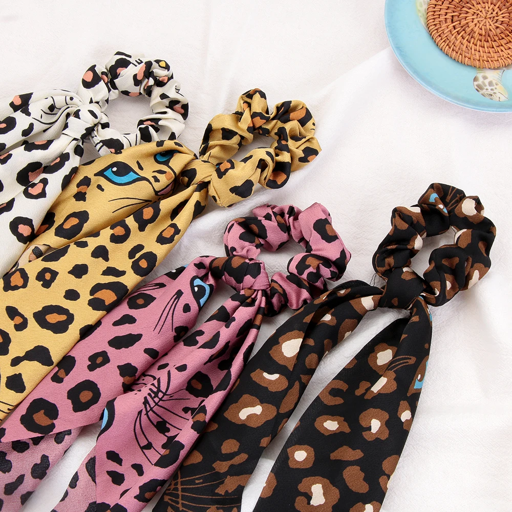 1P леопардовые резинки для волос эластичные держатель конского хвоста аксессуары