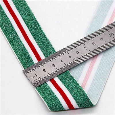 4cm green white red 40 мм нейлоновая красочная резиновая резинка полосатые плечевые нижние ремни для тесьма для одежды Швейные DIY аксессуары для одежды 1 м - Цвет: 4cm green white red