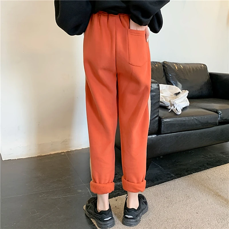 

Spring New Korean Patchwork Casual Long Capris Loose High Waist Harem Pants for Women Clothing Drawstring Sweatpants Harajuku