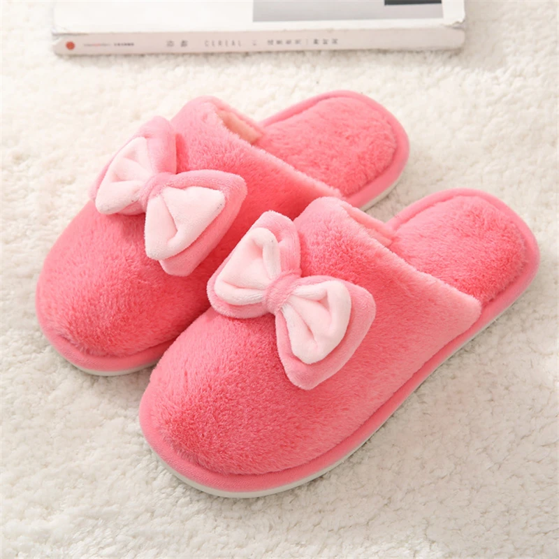 2019 г. Милая Нескользящая Зимняя обувь женские домашние тапочки комнатные