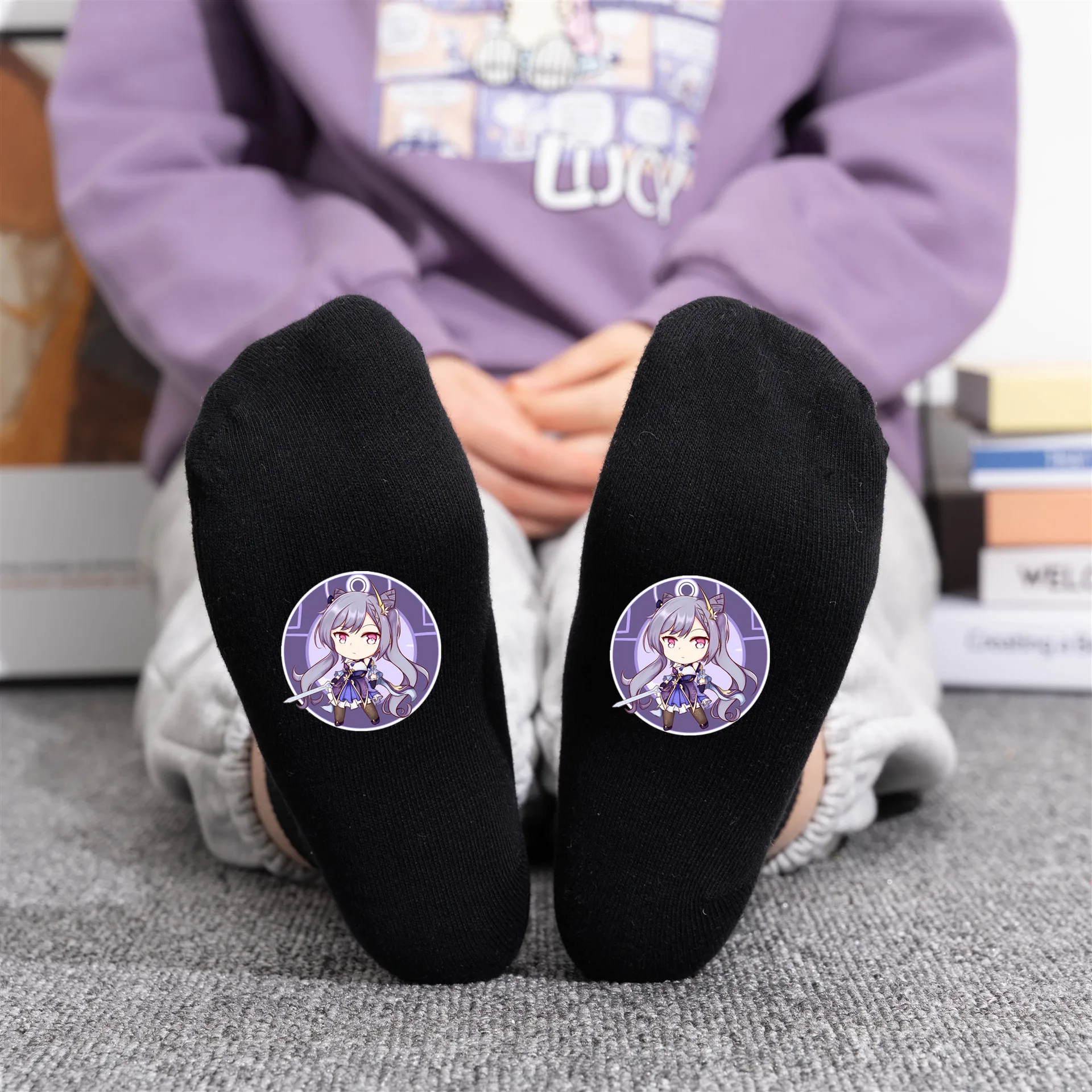

Genshin Impact Anime Peripheral Socks Short Socks Cotton Breathable Sweat Absorbing Spring Autumn Casual Socks