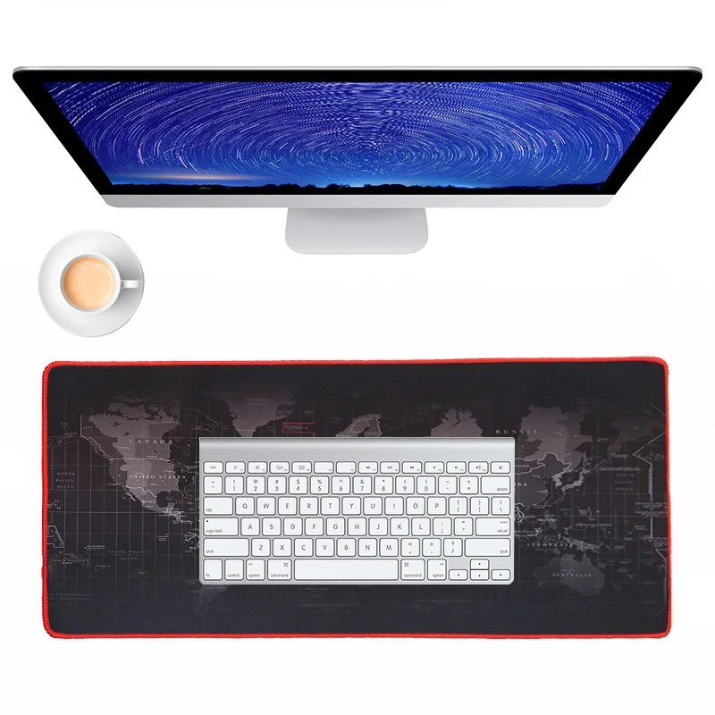 Большой коврик для мыши Карта мира красный замок геймер большая компьютерная