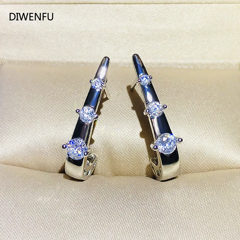 

Diamond S925 Silver Stud Earrings for Women Fashion Office Fine Jewelry Diamond Luxury Anniversary Brincos Earrings Women