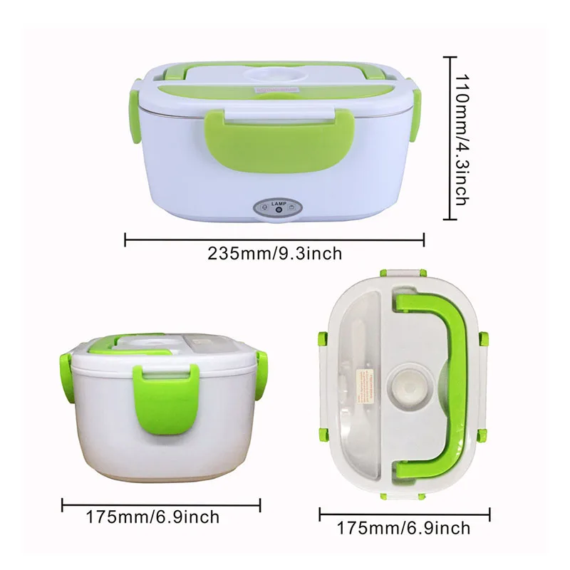 

12-24V 110V/220V Portable Electric Heating Stainless Steel Lunch Box Home Car Truck Rice Food Warmer Dinnerware Set