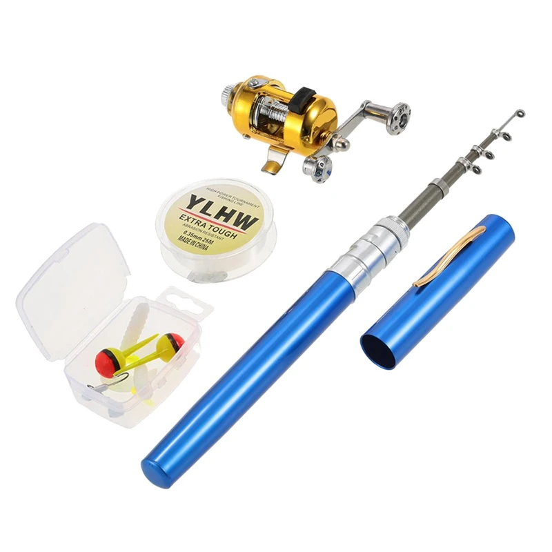 Рыболовная катушка комбо набор Мини Телескопическая портативная карманная