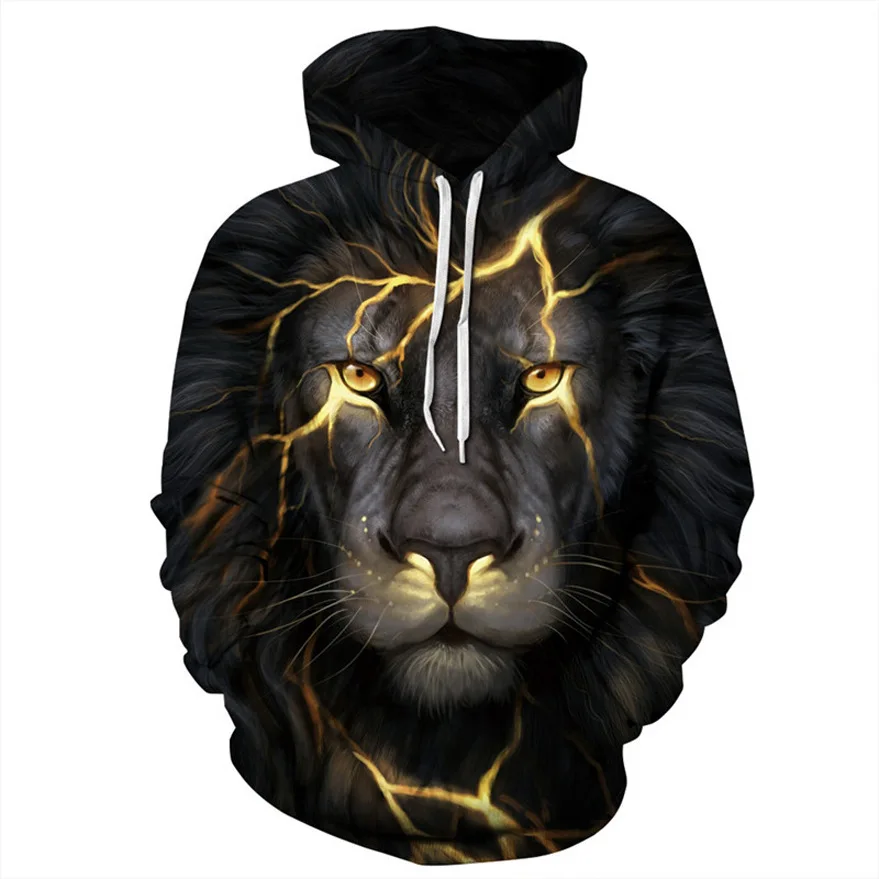 

Autumn And Winter Fashion Lion 3d Printing Men's Hoodie 3d Printing Lion Pullover Sweatshirt Fashion Cool Men And Women Hoodie