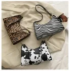 Женская сумка из искусственной кожи с клапаном, модная мягкая сумка на молнии с леопардовым, коровьим, зебровым узором, кошелек, роскошная дизайнерская сумка в европейском и американском стиле