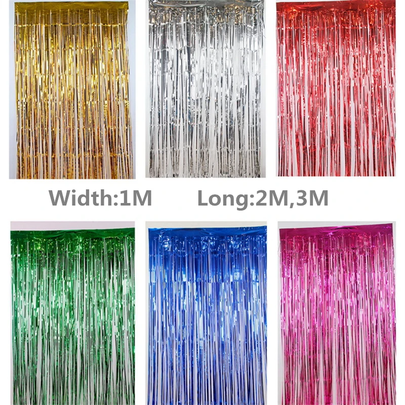 Крутящаяся лента День рождения свадебное украшение фон дождь занавеска блестки