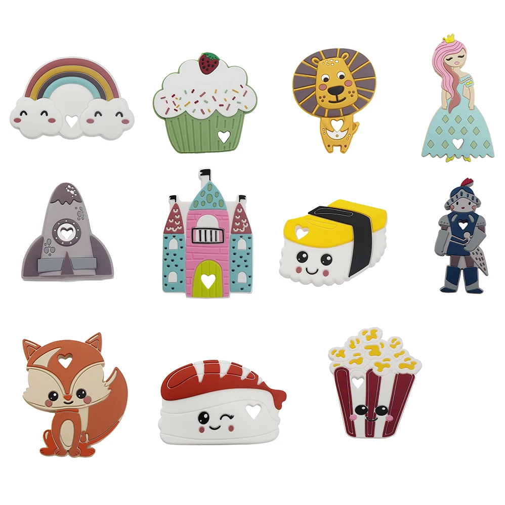 Chenkai 5 шт. силиконовая принцесса солдат Лев замок ракета суши Радуга торт лиса