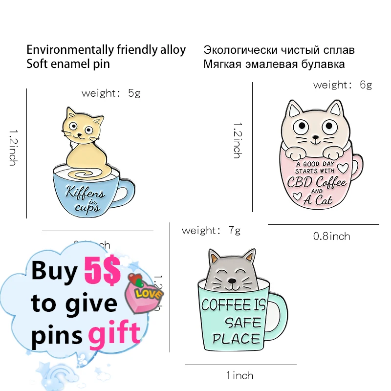 2 ~ 5 шт./компл. коллекция милых кошек эмалированные заколки для лацканов кавайная