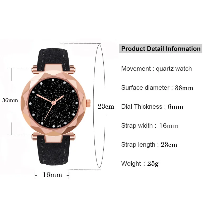 Simple Casual Ladies Watch Matte Leather Diamond Wrist Starry Sky Dial Retro Women creative Fashion Clock relogio feminino | Наручные