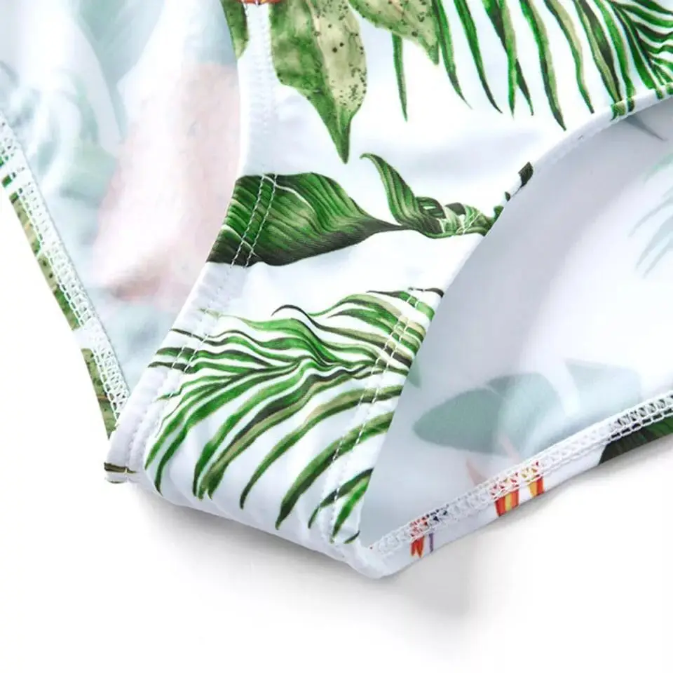 Семейные одинаковые купальники пляжные шорты для папы и ребенка бикини мамы