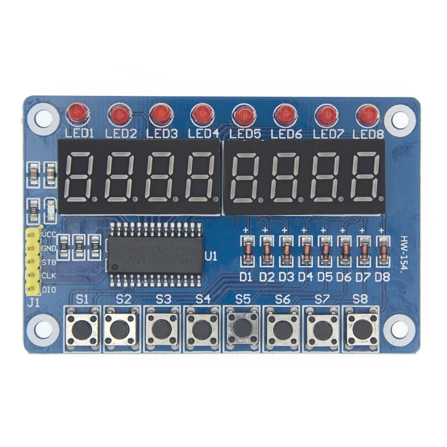 Ключ Дисплей светодиодной лампой для AVR 8 бит цифровой светодиодный трубчатая лампа 8-Bit TM1638 модуль